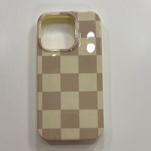 Elegant Beige and Cream Checkered Phone Case